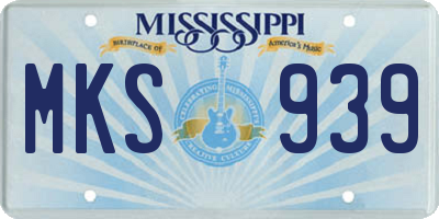 MS license plate MKS939