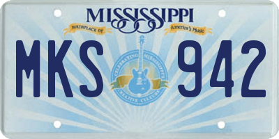 MS license plate MKS942