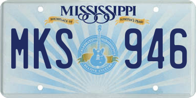 MS license plate MKS946