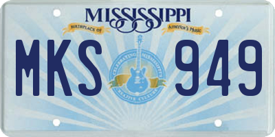 MS license plate MKS949