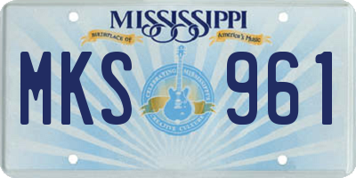 MS license plate MKS961