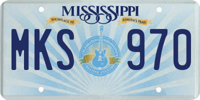 MS license plate MKS970