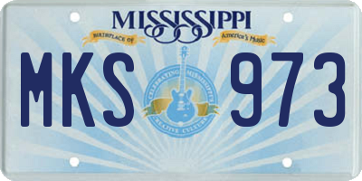 MS license plate MKS973