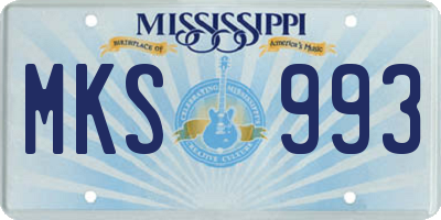 MS license plate MKS993