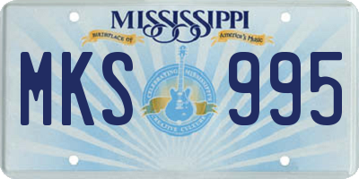 MS license plate MKS995