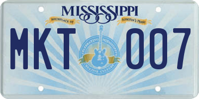 MS license plate MKT007