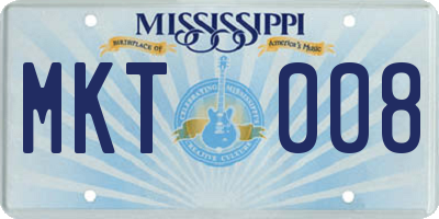 MS license plate MKT008