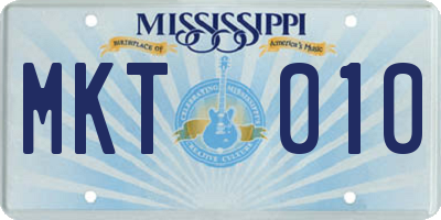 MS license plate MKT010