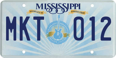 MS license plate MKT012
