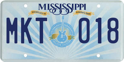 MS license plate MKT018