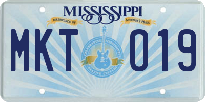 MS license plate MKT019