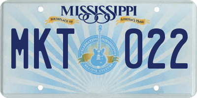 MS license plate MKT022