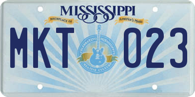 MS license plate MKT023