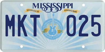 MS license plate MKT025