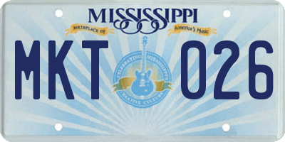 MS license plate MKT026