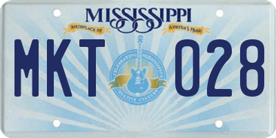 MS license plate MKT028