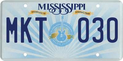 MS license plate MKT030