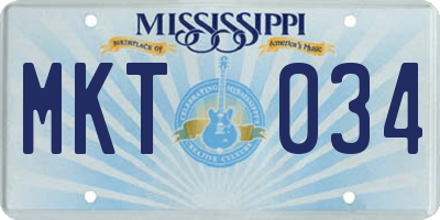 MS license plate MKT034