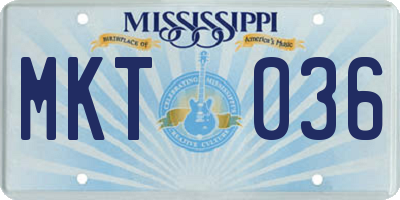 MS license plate MKT036