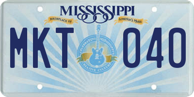 MS license plate MKT040