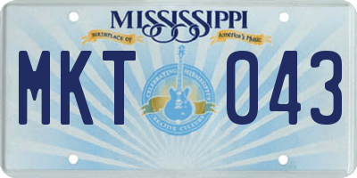 MS license plate MKT043