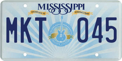 MS license plate MKT045