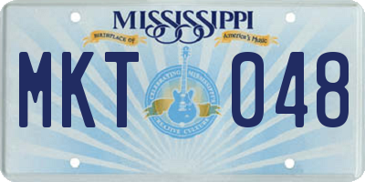MS license plate MKT048