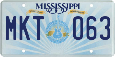 MS license plate MKT063