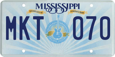 MS license plate MKT070