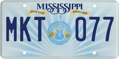 MS license plate MKT077