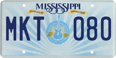 MS license plate MKT080