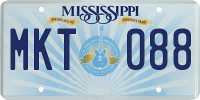 MS license plate MKT088