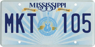 MS license plate MKT105