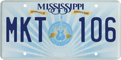 MS license plate MKT106
