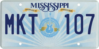 MS license plate MKT107