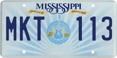 MS license plate MKT113