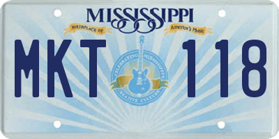 MS license plate MKT118