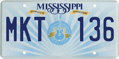 MS license plate MKT136