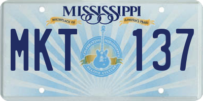 MS license plate MKT137