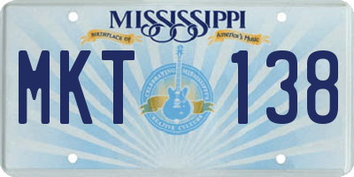 MS license plate MKT138