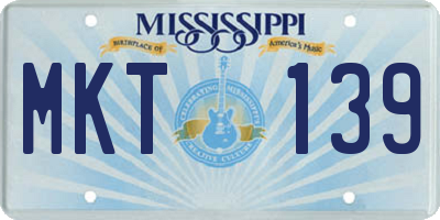 MS license plate MKT139