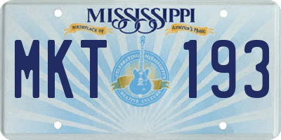 MS license plate MKT193