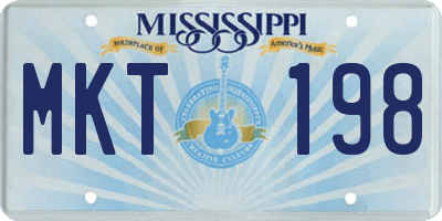 MS license plate MKT198