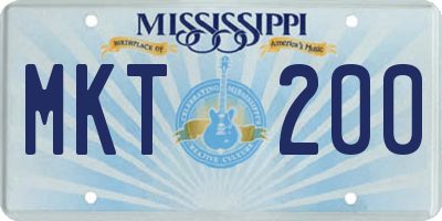 MS license plate MKT200