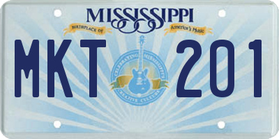 MS license plate MKT201