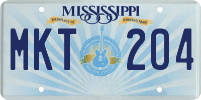 MS license plate MKT204