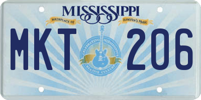MS license plate MKT206