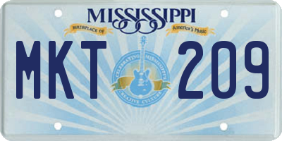 MS license plate MKT209