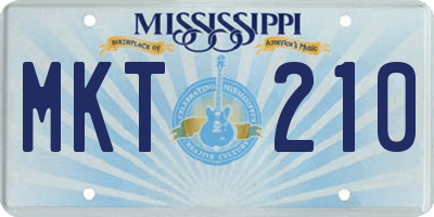 MS license plate MKT210