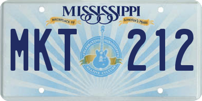 MS license plate MKT212